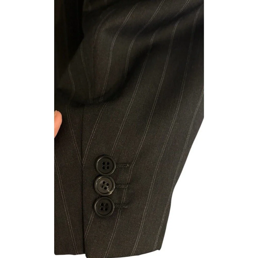 TRUSSINI Charcoal Gray Pinstripe Suit Jacket Blazer Men's Size 54 US IWS Wool